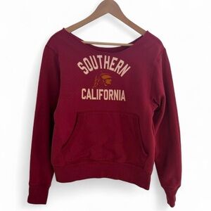 USC Burgundy off the shoulder sweatshirt